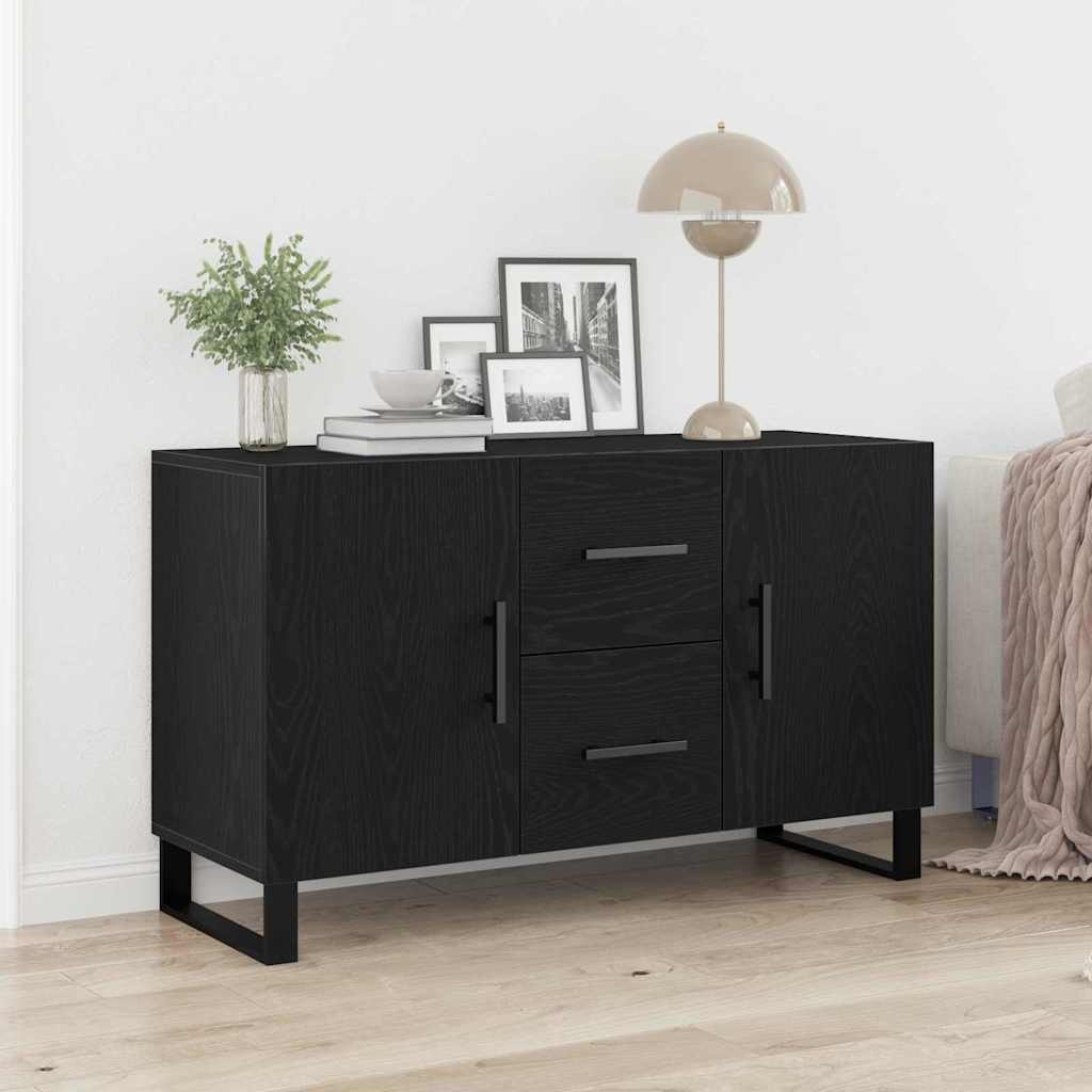 vidaXL Sideboard Schwarz Eichen-Optik 100 x 36 x 60 cm Holzwerkstoff
