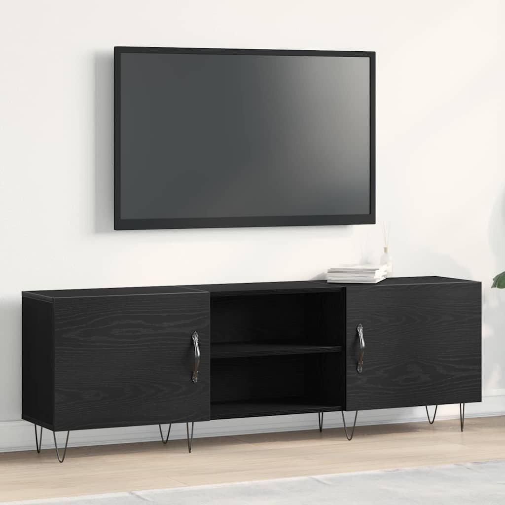 vidaXL TV-Schrankset Schwarz Eichen-Optik 150 x 30 x 50 cm