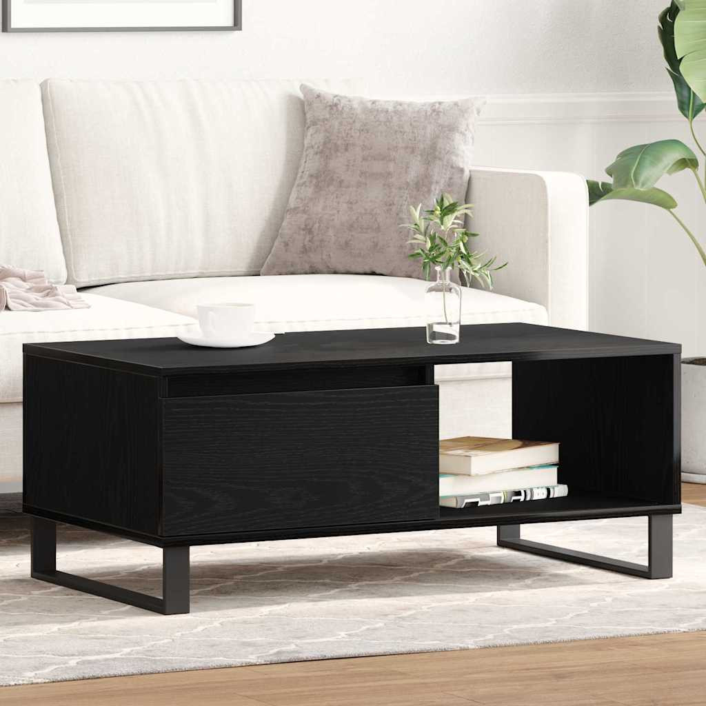 vidaXL Couchtisch Schwarz Eichen-Optik 90 x 50 x 36,5 cm Holzwerkstoff