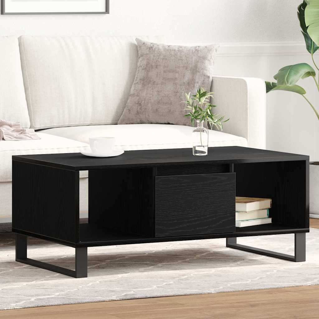 vidaXL Couchtisch Schwarz Eichen-Optik 90 x 50 x 36,5 cm Holzwerkstoff