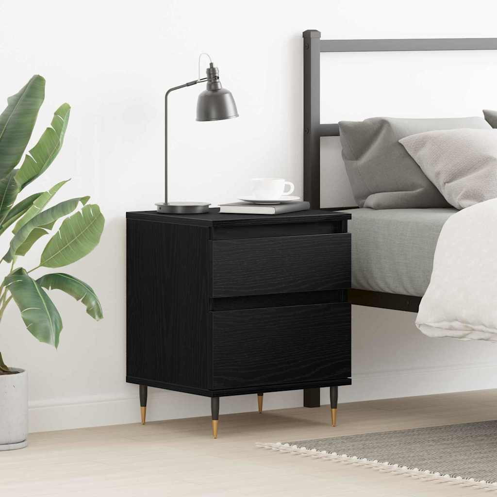 vidaXL Nachttisch Schwarz Eichen-Optik 40 x 35 x 50 cm Holzwerkstoff