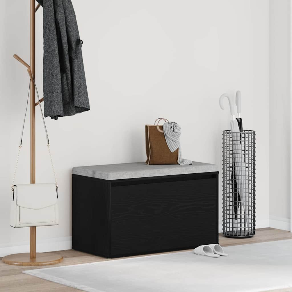 vidaXL Flurbank Schwarz Eichen-Optik 80 x 40 x 45 cm Holzwerkstoff