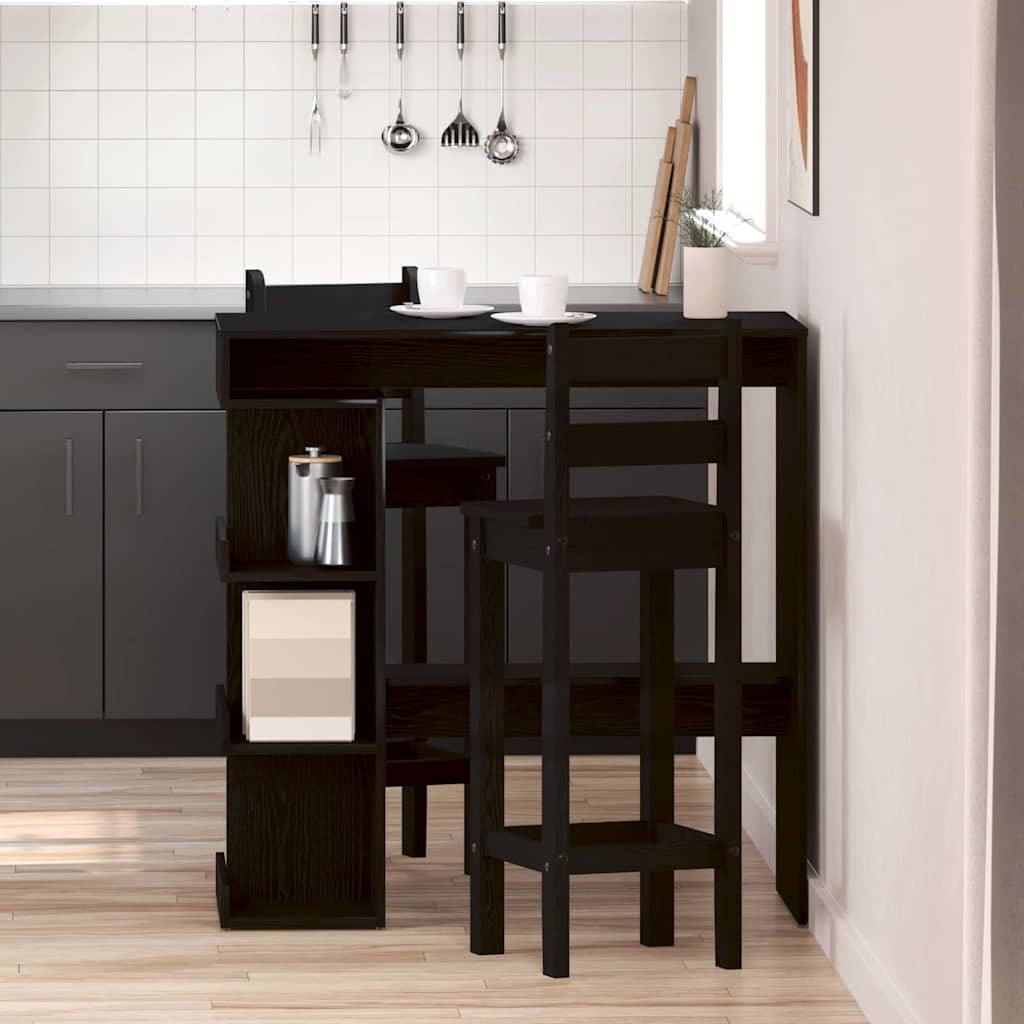 vidaXL Bartisch Schwarz Eichen-Optik 100 x 48 x 101,5 cm Holzwerkstoff