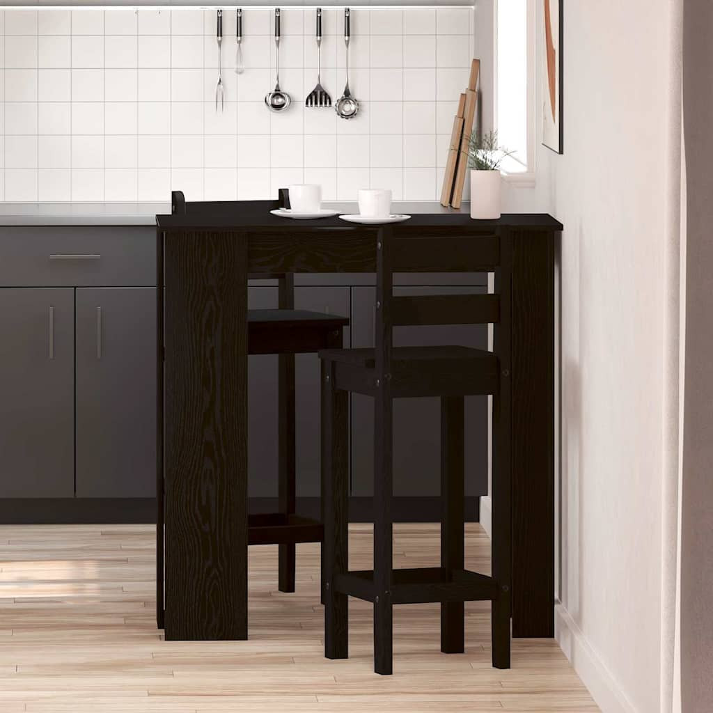 vidaXL Bartisch Schwarz Eichen-Optik 102 x 50 x 103,5 cm Holzwerkstoff
