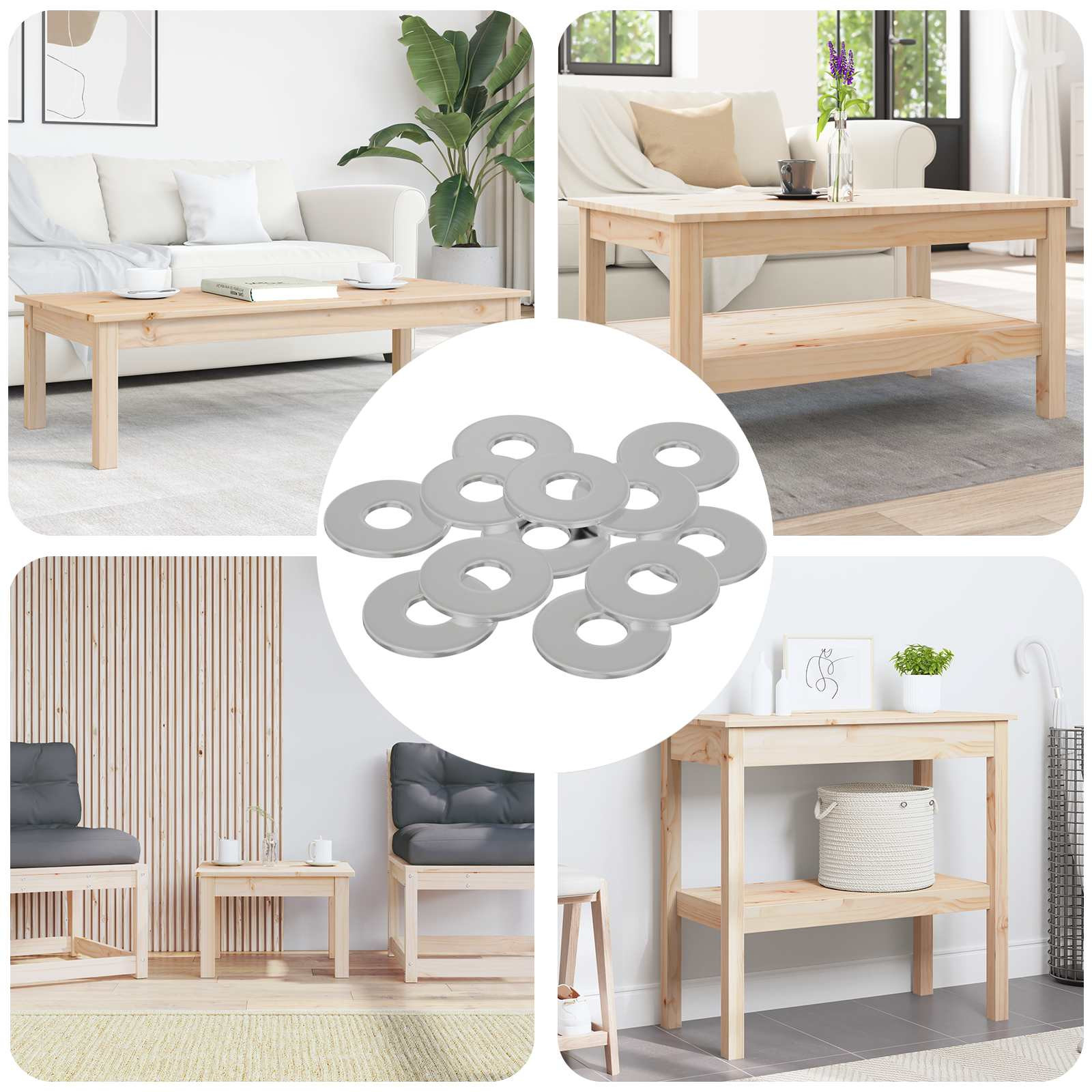vidaXL Unterlegscheiben 33962 pcs Silber Eisen