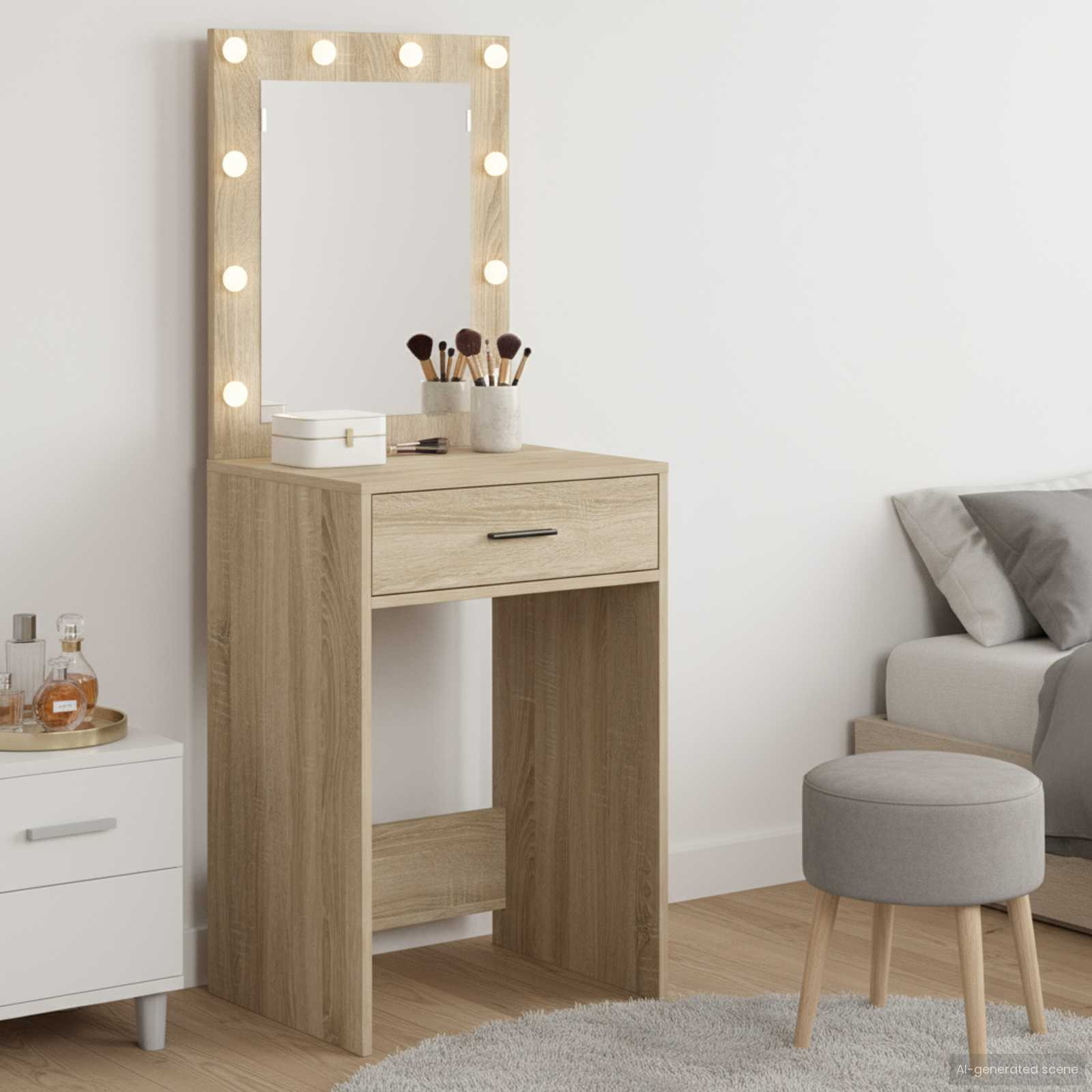 vidaXL Schminktisch Sonoma-Eiche 50 x 41 x 135 cm Holzwerkstoff