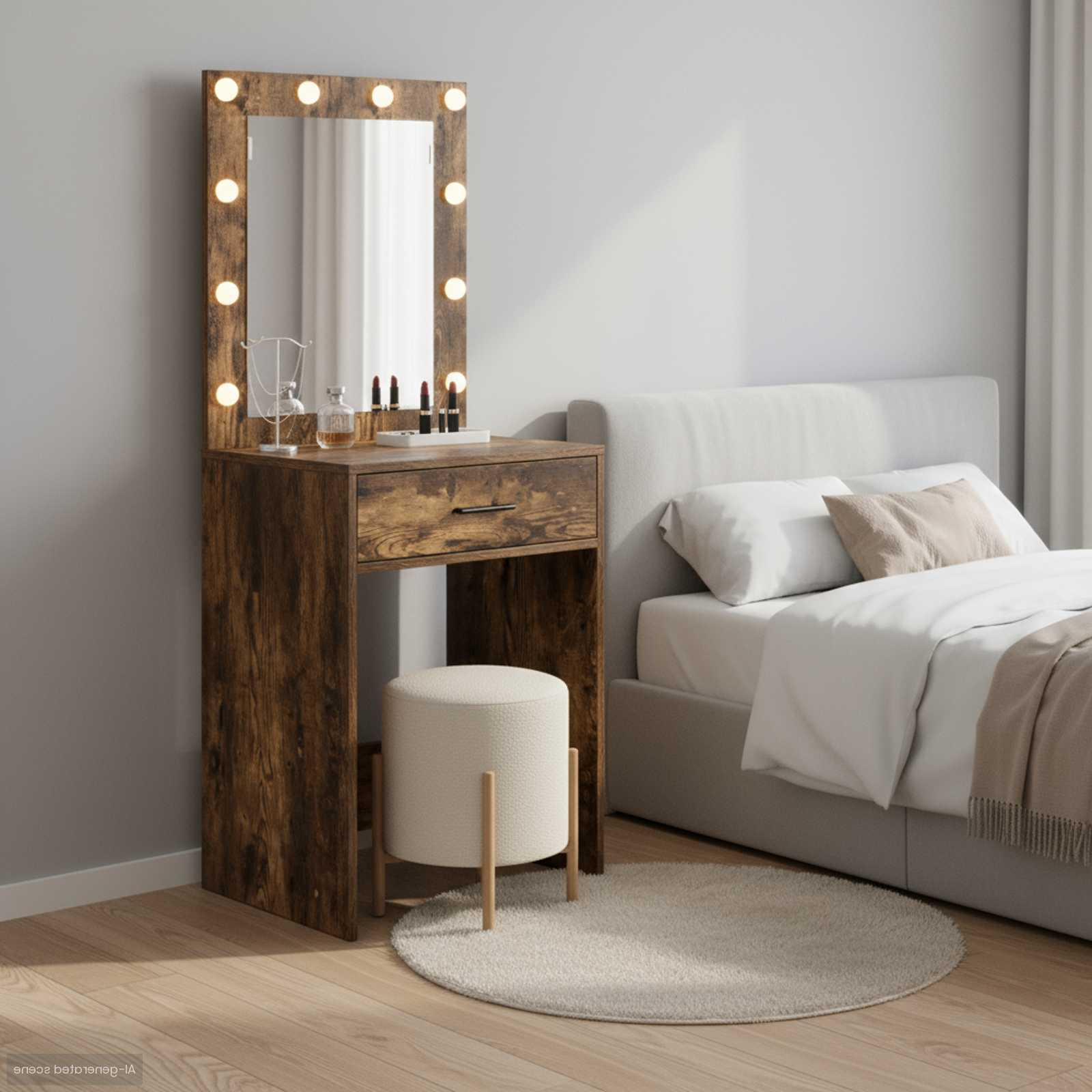 vidaXL Schminktisch Geräucherte Eiche 50 x 41 x 135 cm Holzwerkstoff