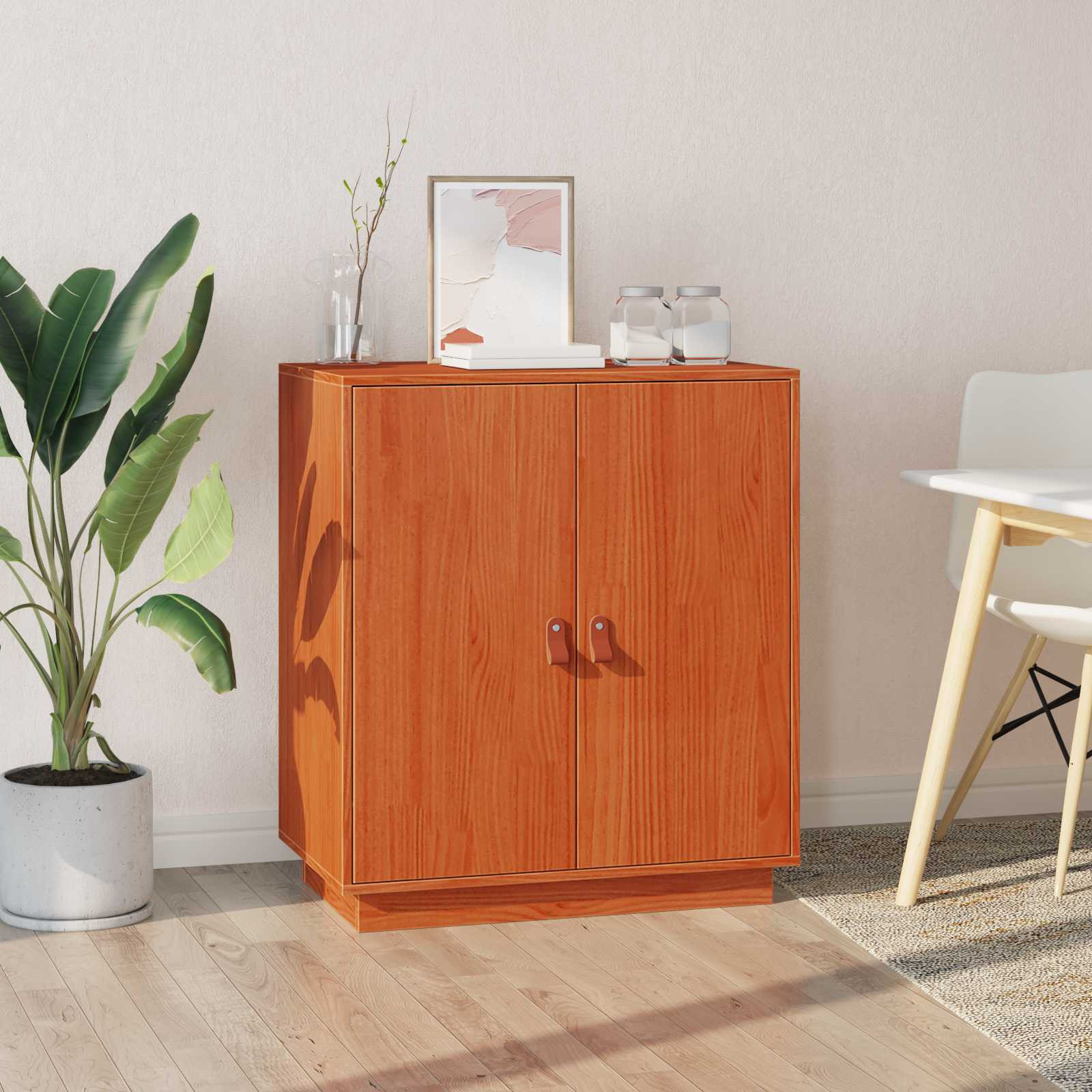 vidaXL Sideboard Wachsbraun 65,5 x 40 x 75 cm Massives Kiefernholz