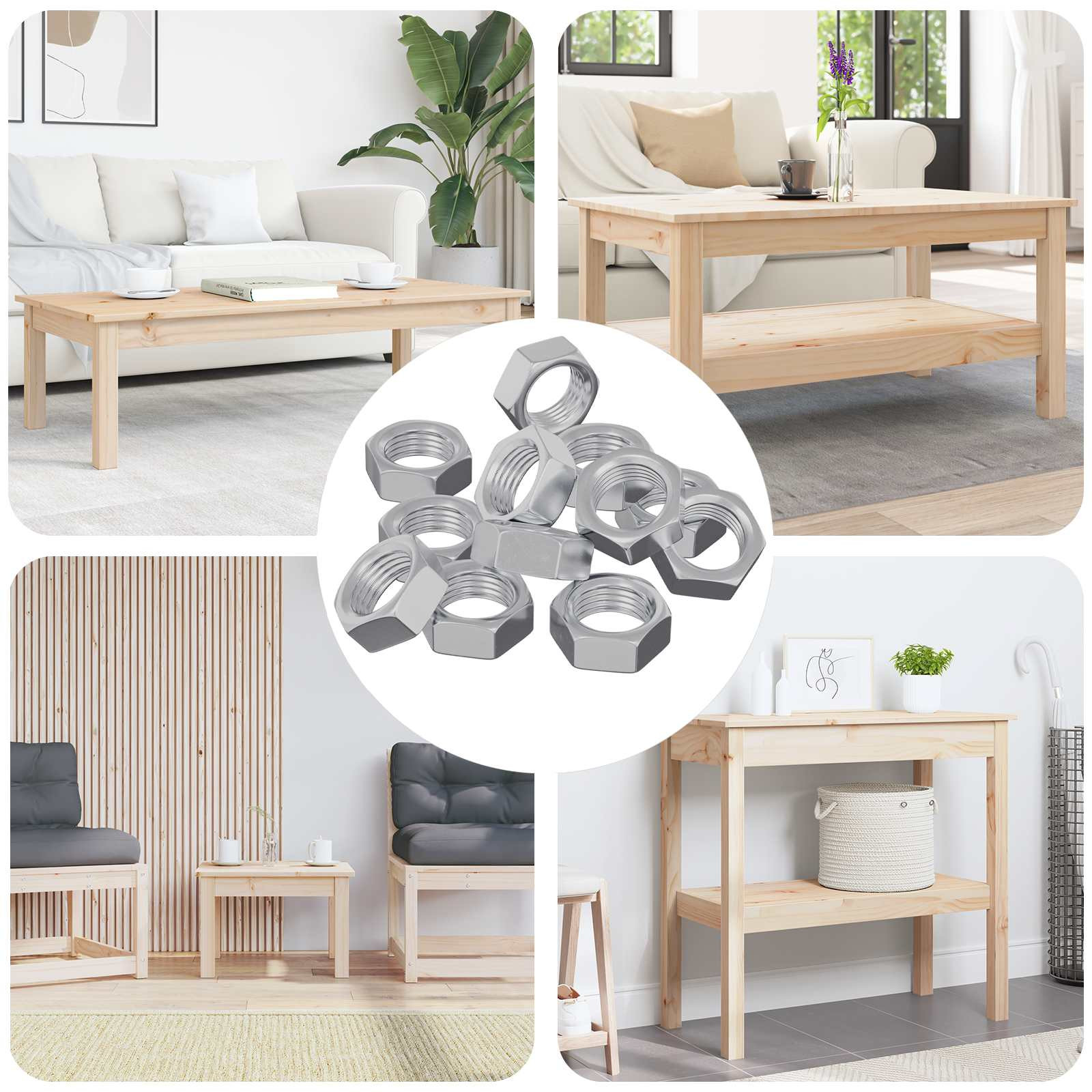 vidaXL Sechskantmutter 23377 pcs Silber Metall