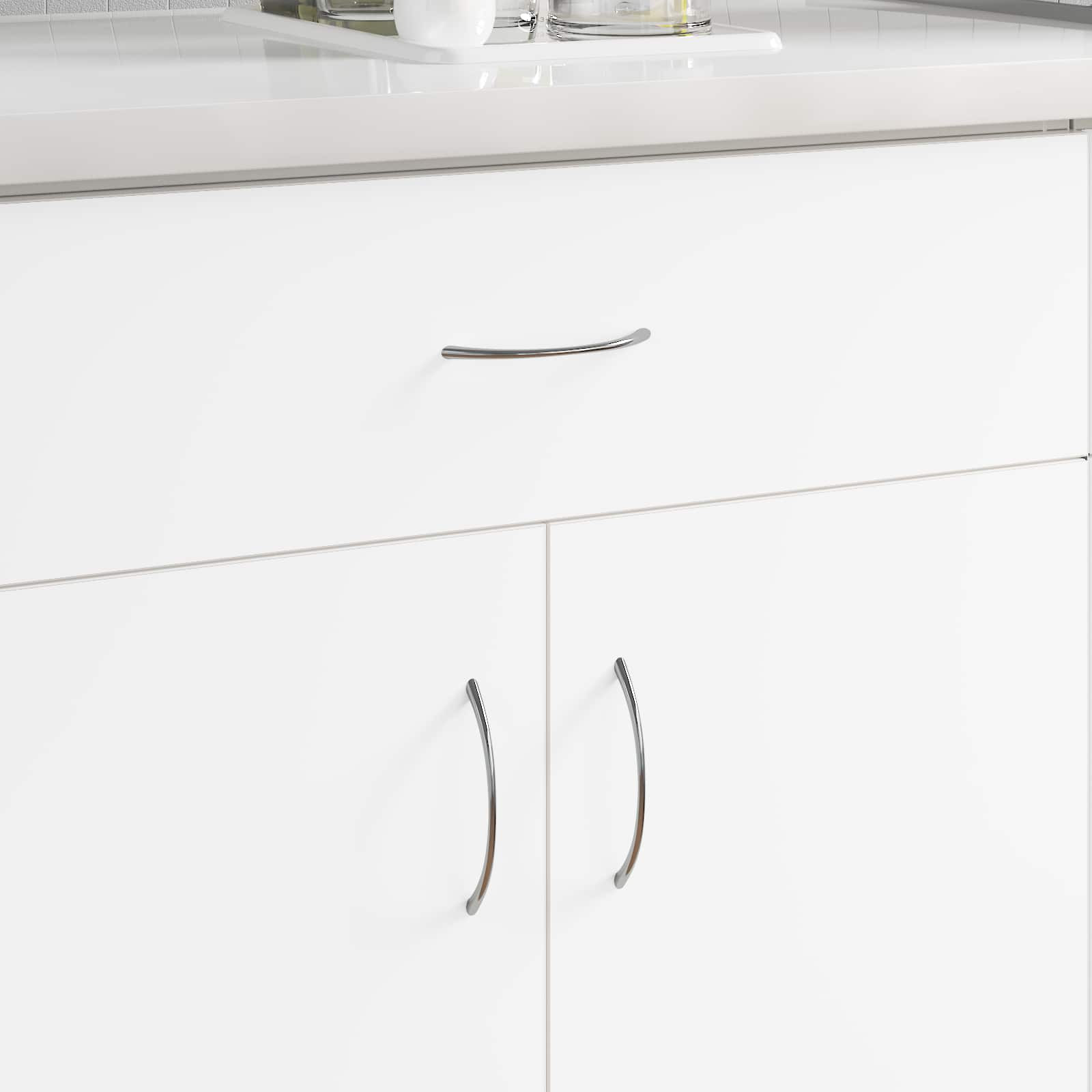 vidaXL Griff 2 pcs Silber 107 x 3,6 x 23 mm Edelstahl