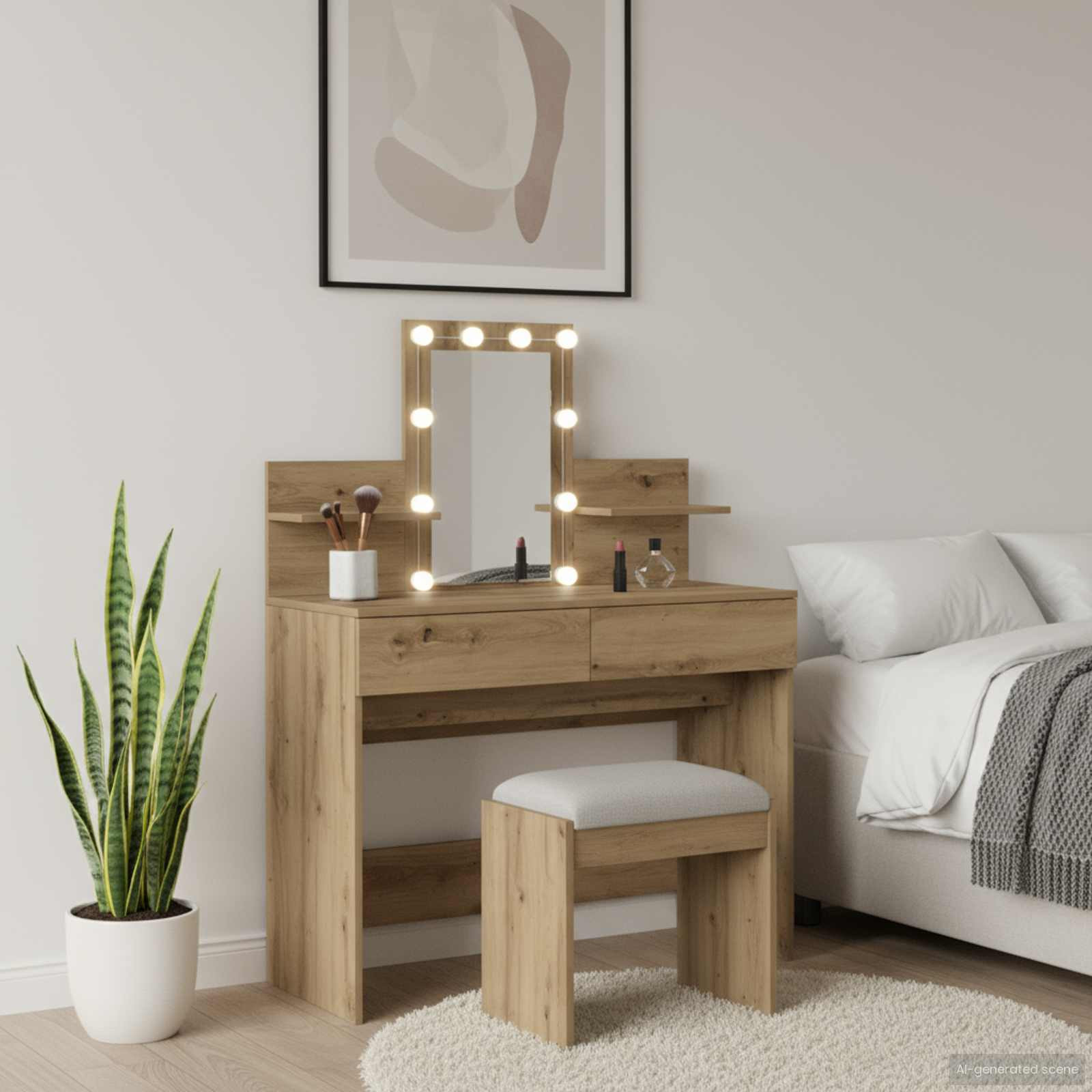 vidaXL Schminktisch Artisan-Eiche 100 x 40 x 130 cm Holzwerkstoff