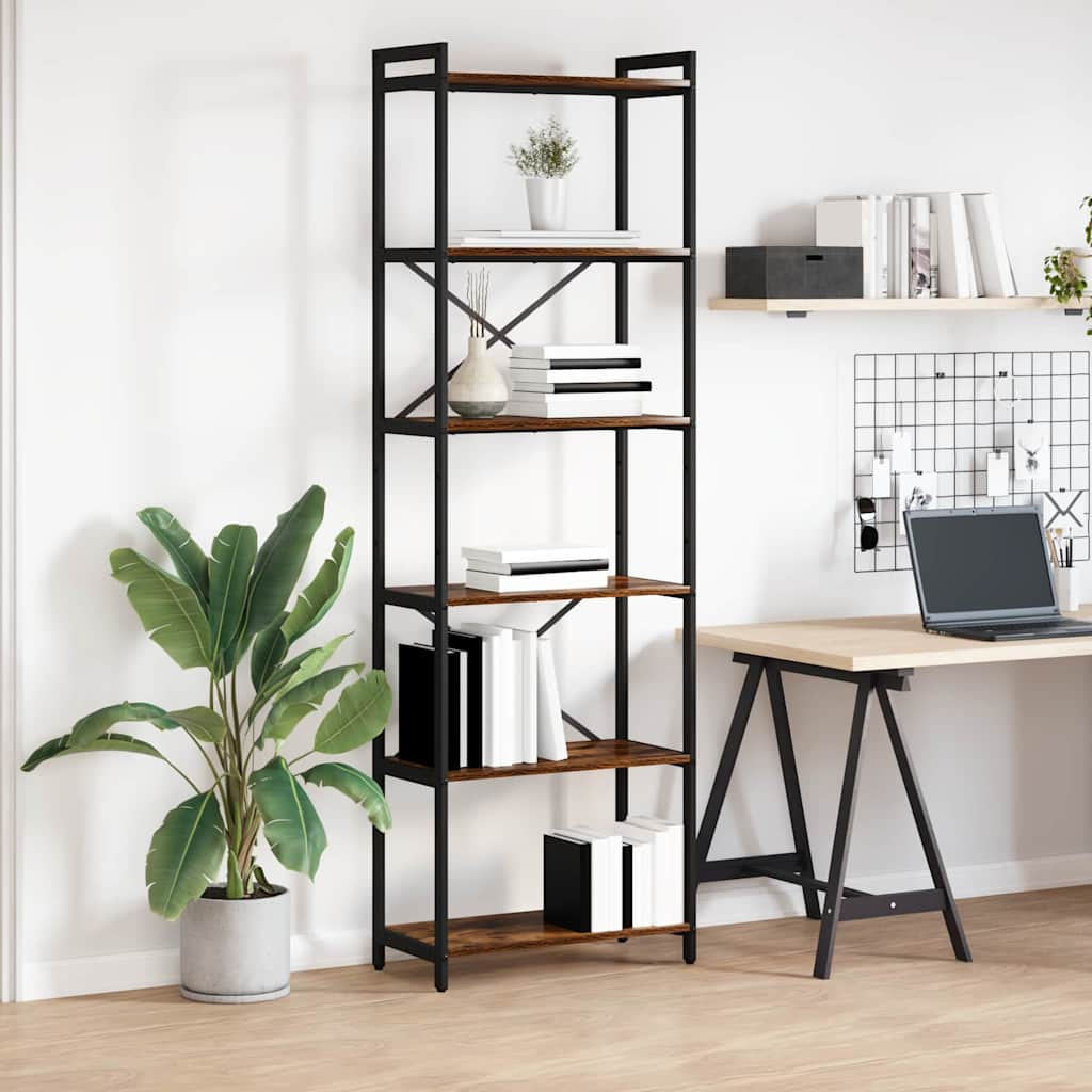 vidaXL Bücherregal Geräucherte Eiche 60 x 30 x 189,5 cm Holzwerkstoff
