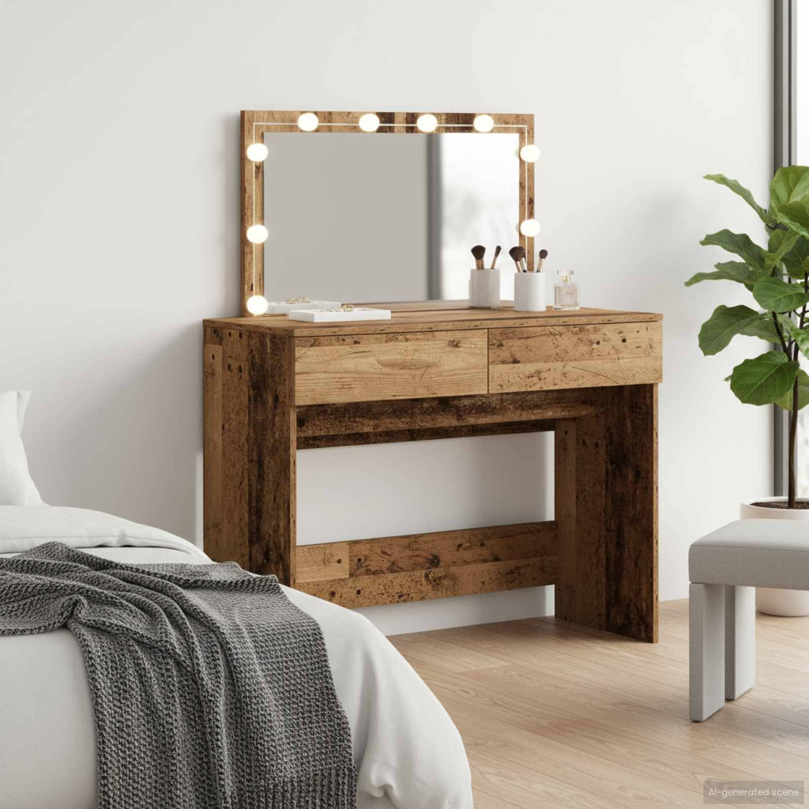vidaXL Schminktisch Altholz 100 x 40 x 120 cm Holzwerkstoff