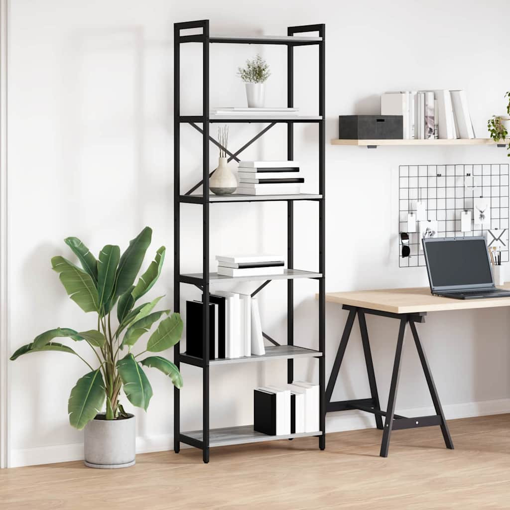 vidaXL Bücherregal Grau Sonoma 60 x 30 x 189,5 cm Holzwerkstoff