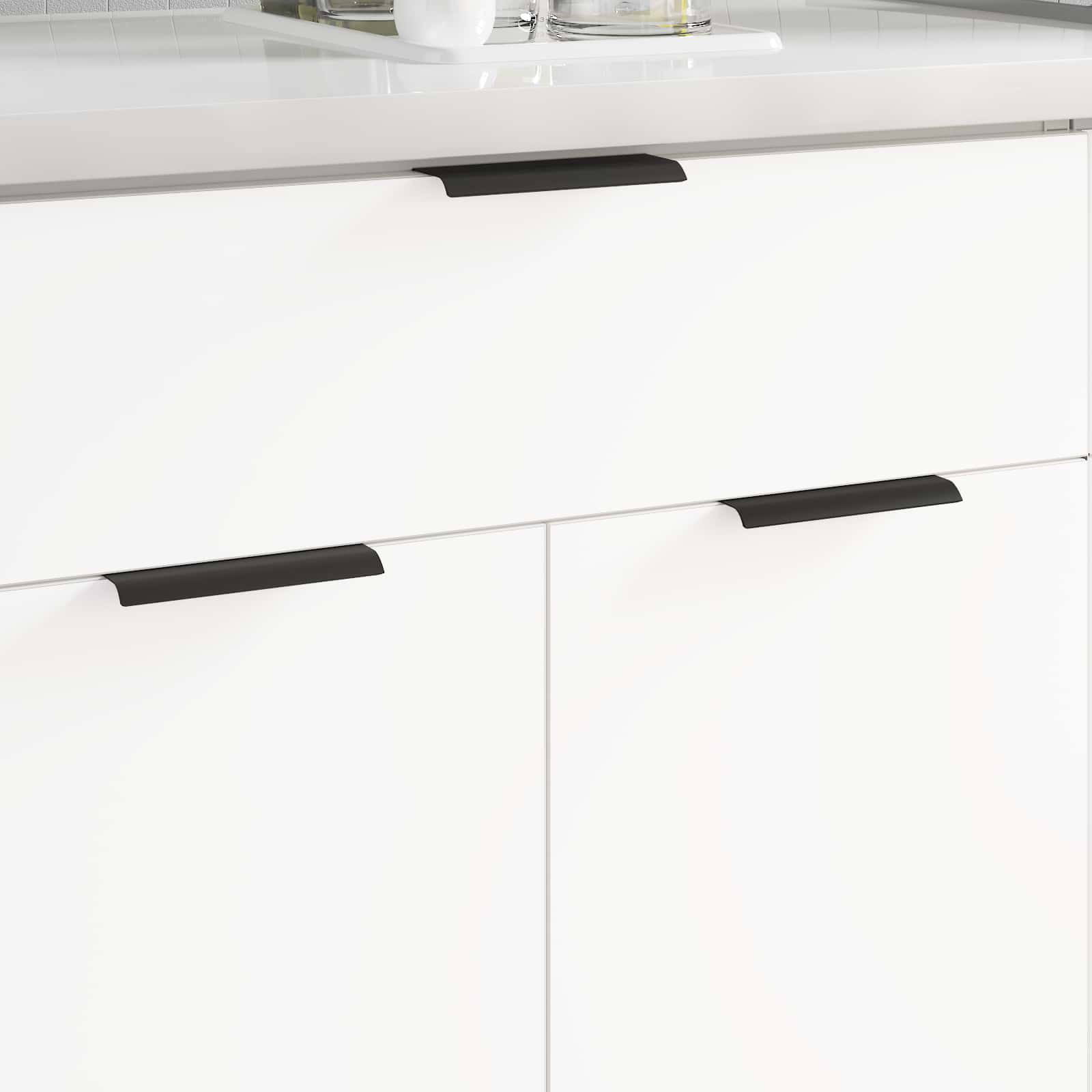 vidaXL Griff 2 pcs Schwarz 120 x 39,6 x 17 mm Aluminium