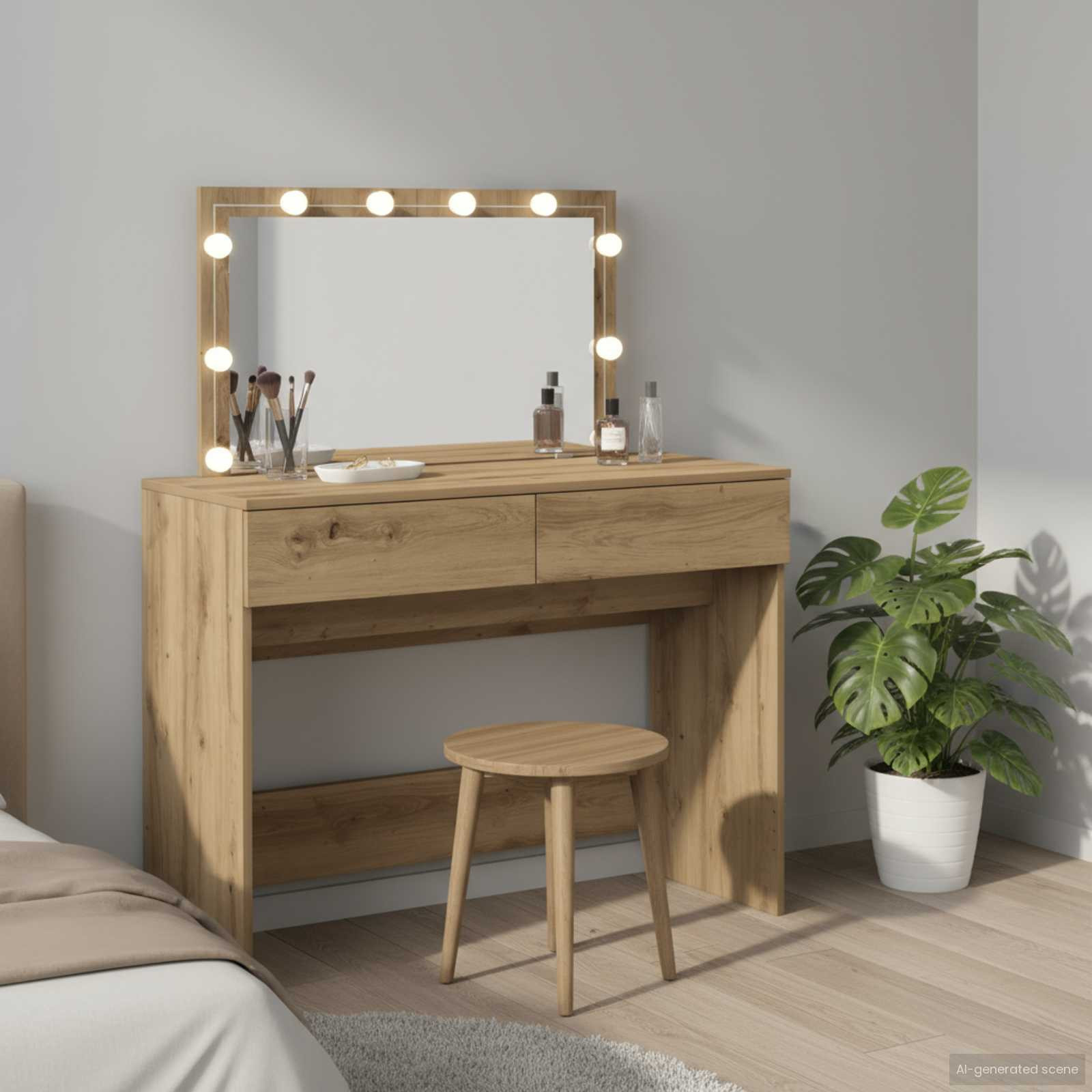 vidaXL Schminktisch Artisan-Eiche 100 x 40 x 120 cm Holzwerkstoff