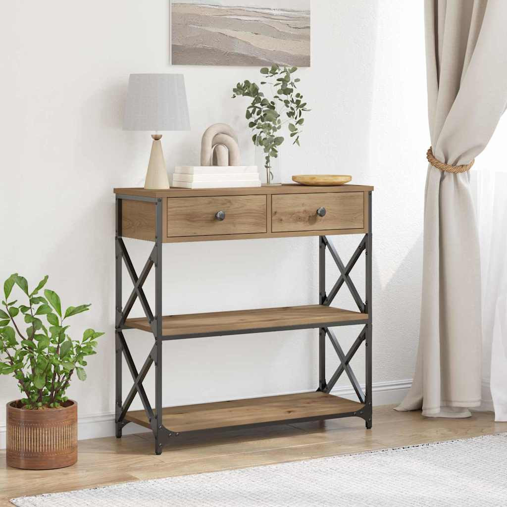 vidaXL Konsole Tisch Artisan-Eiche 75 x 28 x 75 cm