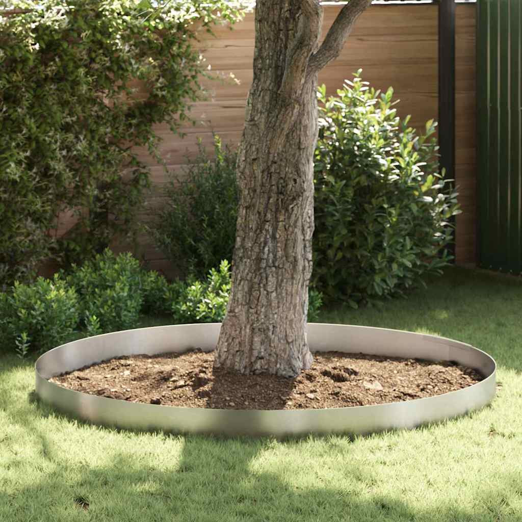 vidaXL Raseneinfassung 4 pcs 450 x 0,05 x 20 cm Edelstahl Silber