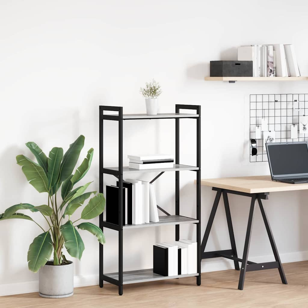vidaXL Bücherregal Grau Sonoma 60 x 30 x 120 cm Holzwerkstoff