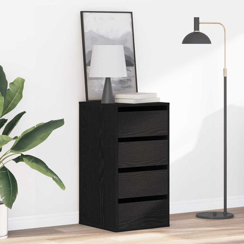vidaXL Schubladenschrank Schwarz 40 x 41 x 76 cm Holzwerkstoff
