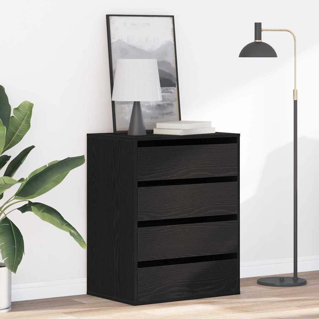 vidaXL Schubladenschrank Schwarz 60 x 41 x 76 cm Holzwerkstoff