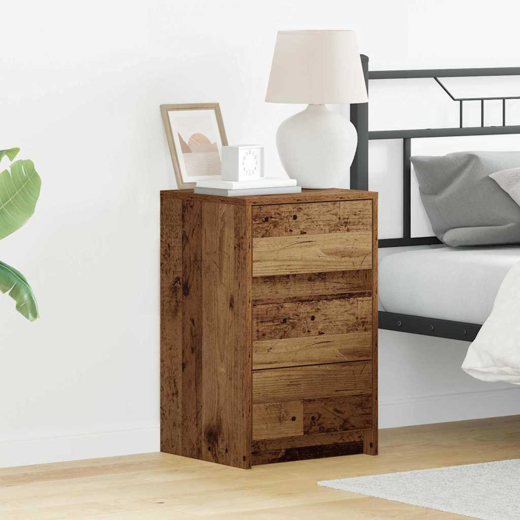 vidaXL Nachttisch mit Schubladen Altholz 38 x 34 x 61 cm Holzwerkstoff