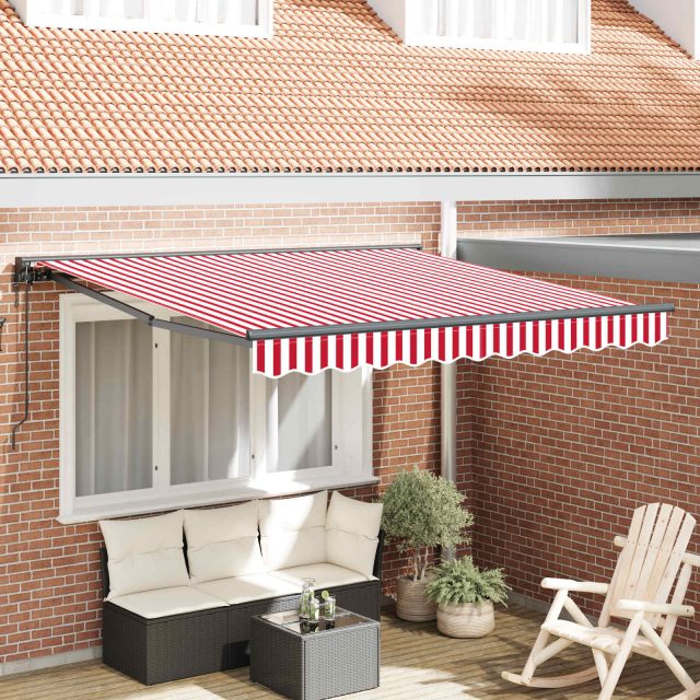 vidaXL Markisenrahmen Rot und Weiß 350 x 250 cm