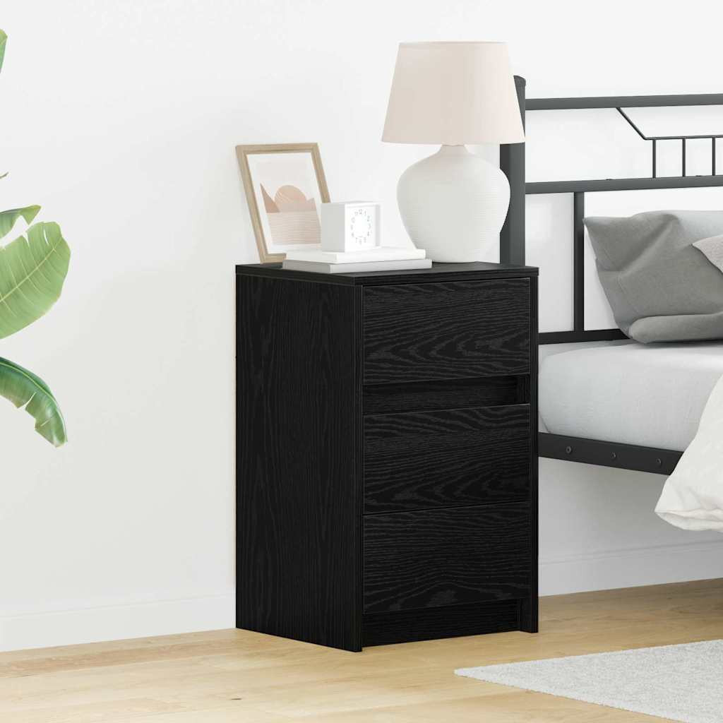 vidaXL Nachttisch Schwarz Eichen-Optik 38 x 34 x 61 cm Holzwerkstoff