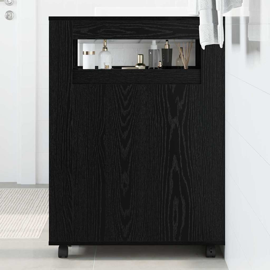vidaXL Badezimmermöbel-Set Schwarz Eichen-Optik 65 x 23 x 87 cm