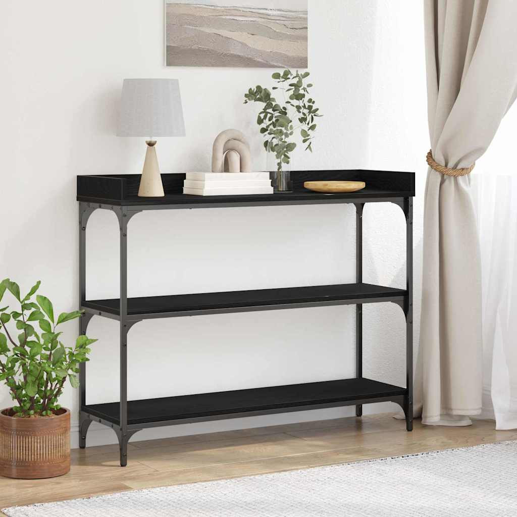 vidaXL Konsolentisch mit Regal Schwarz Eichen-Optik 100 x 30 x 80 cm