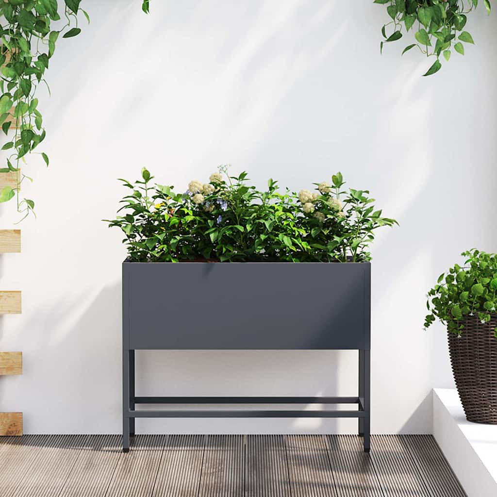 vidaXL Hochbeet Gartenpflanzer Anthrazit 60 x 26 x 45 cm Stahl