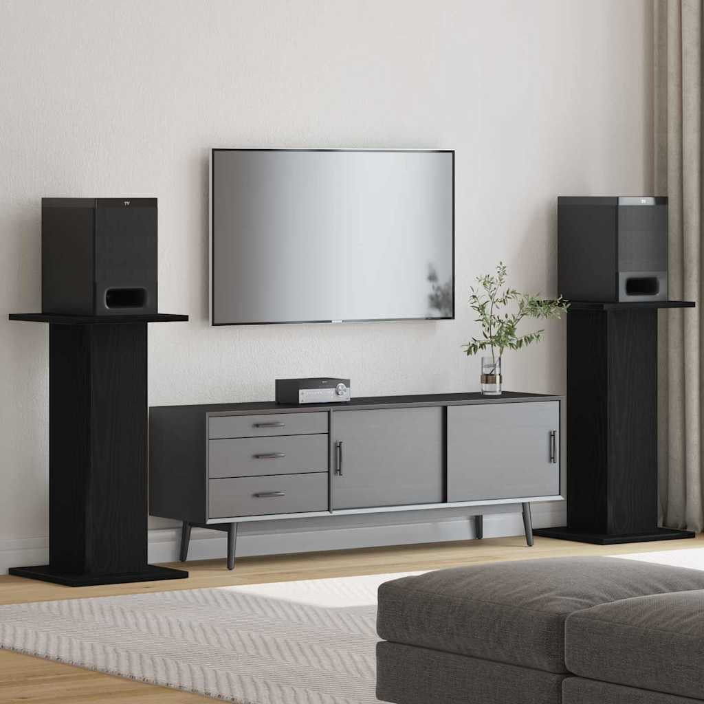 vidaXL Lautsprecherständer 2 pcs Schwarz Eichen-Optik 30 x 30 x 60 cm