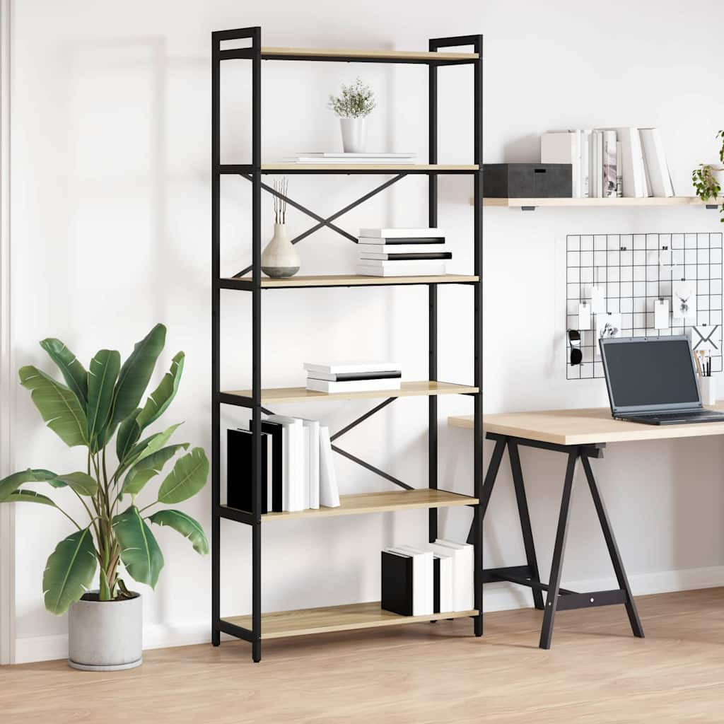 vidaXL Bücherregal Sonoma-Eiche 80 x 30 x 189,5 cm Holzwerkstoff