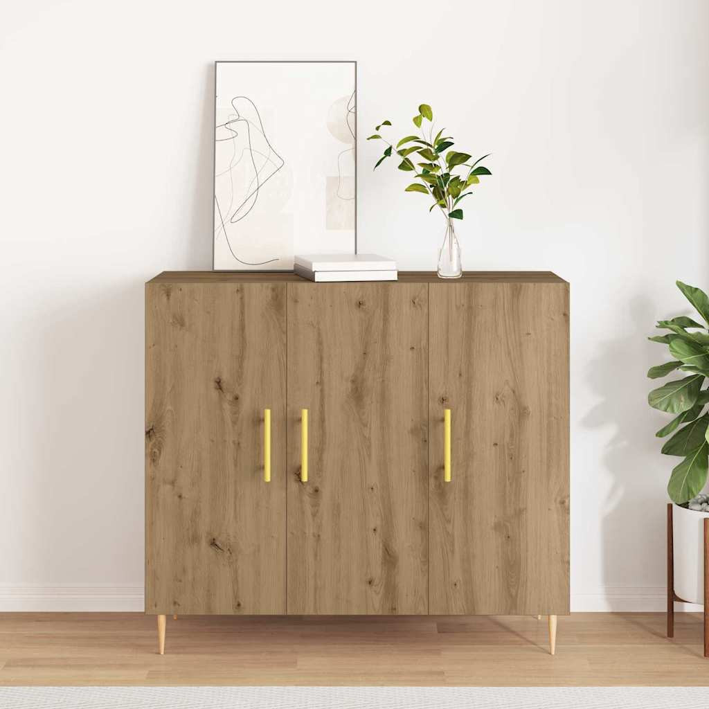 vidaXL Sideboard Artisan-Eiche 90 x 34 x 80 cm Holzwerkstoff