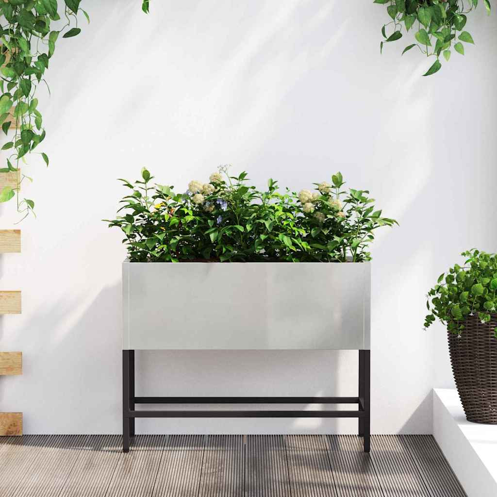 vidaXL Hochbeet Gartenpflanzer Silber 60 x 26 x 45 cm Edelstahl