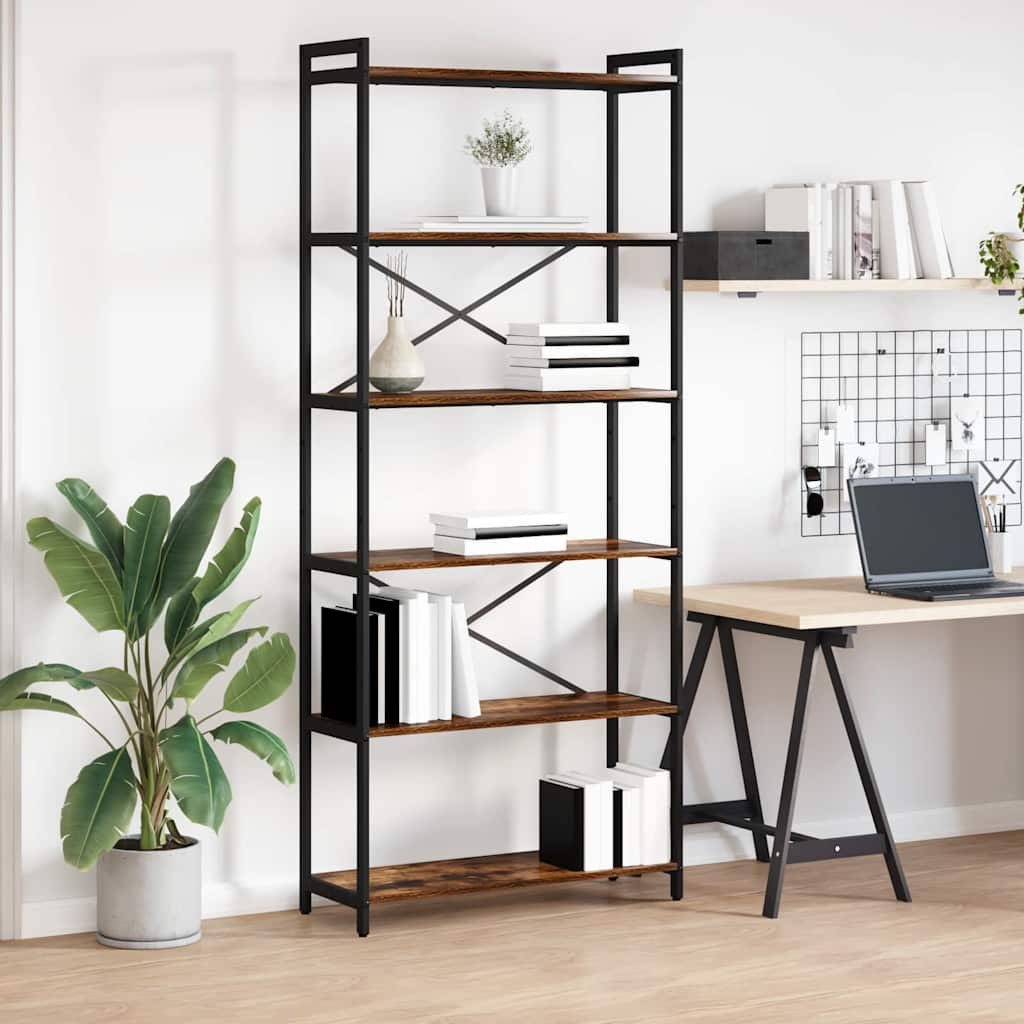 vidaXL Bücherregal Geräucherte Eiche 80 x 30 x 189,5 cm Holzwerkstoff