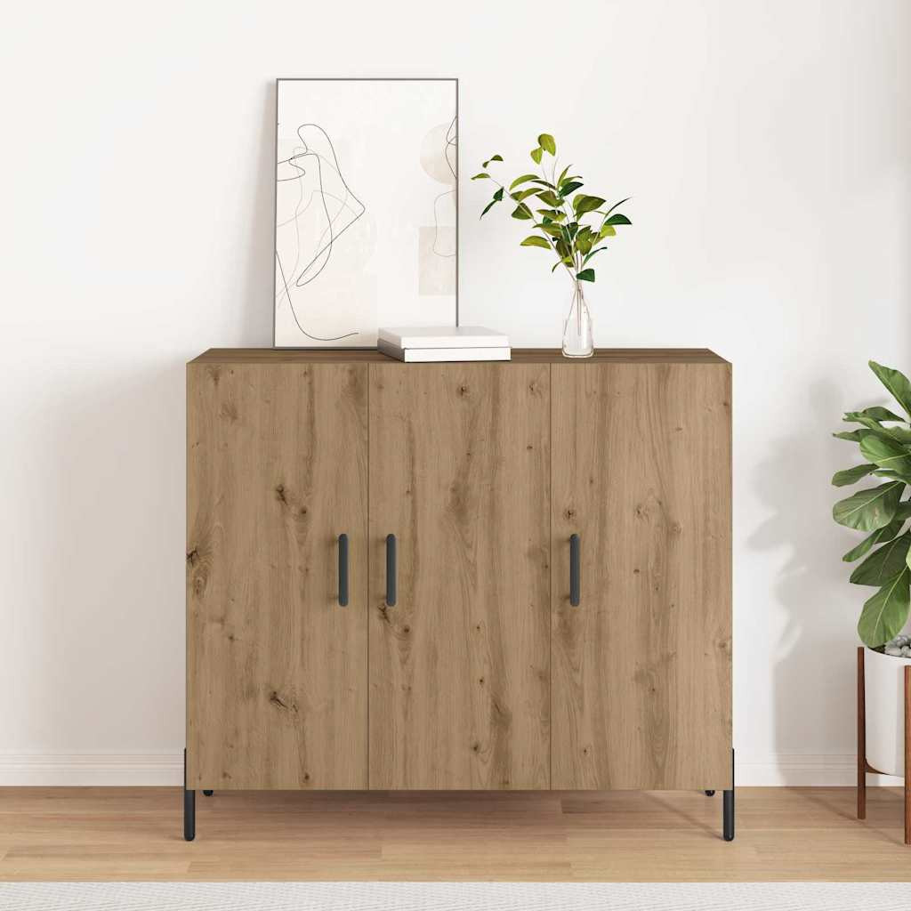 vidaXL Sideboard Artisan-Eiche 90 x 34 x 80 cm Holzwerkstoff