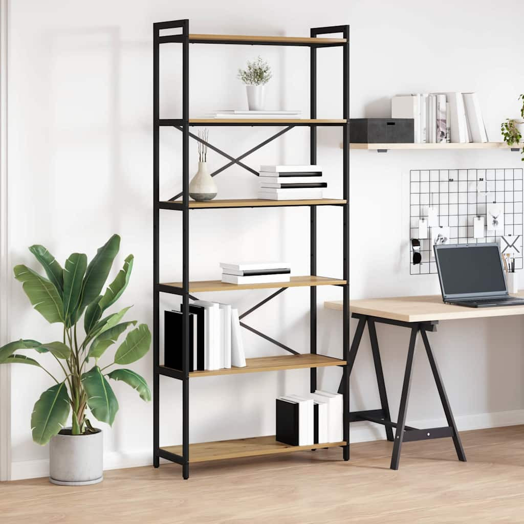 vidaXL Bücherregal 80 x 30 x 189,5 cm Holzwerkstoff Artisan-Eiche