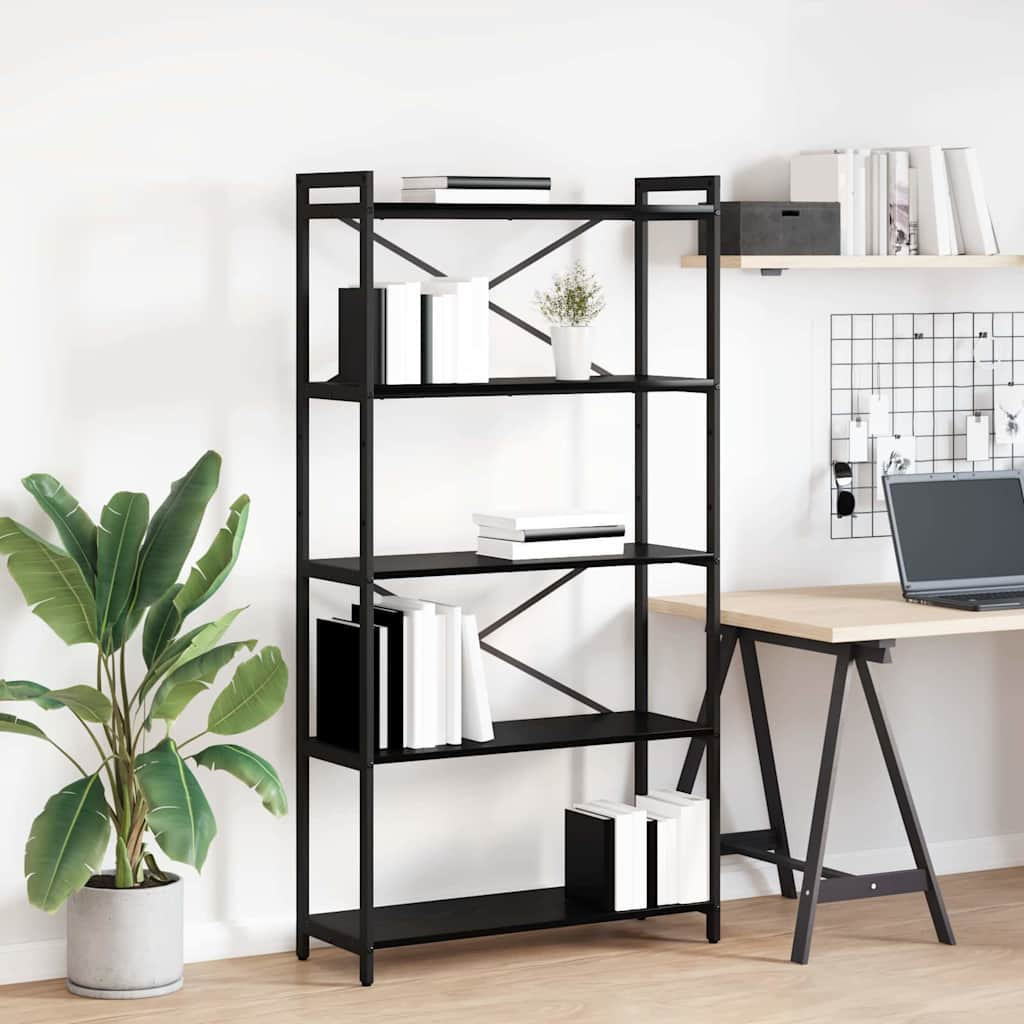 vidaXL Bücherregal Schwarz Eichen-Optik 80 x 30 x 155 cm Holzwerkstoff