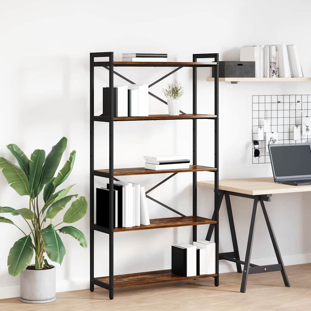 vidaXL Bücherregal Geräucherte Eiche 80 x 30 x 155 cm Holzwerkstoff