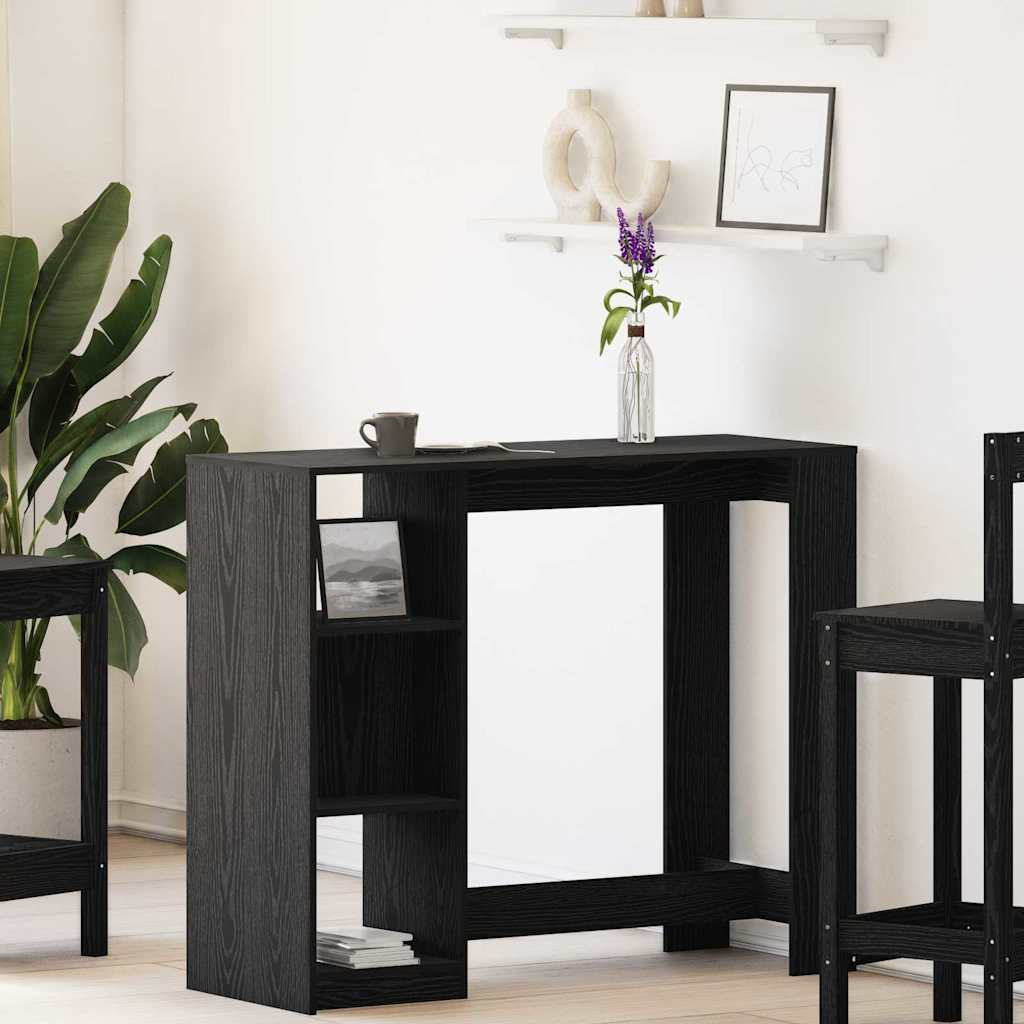 vidaXL Bartisch Schwarz Eichen-Optik 124 x 46 x 103.5 cm Holzwerkstoff
