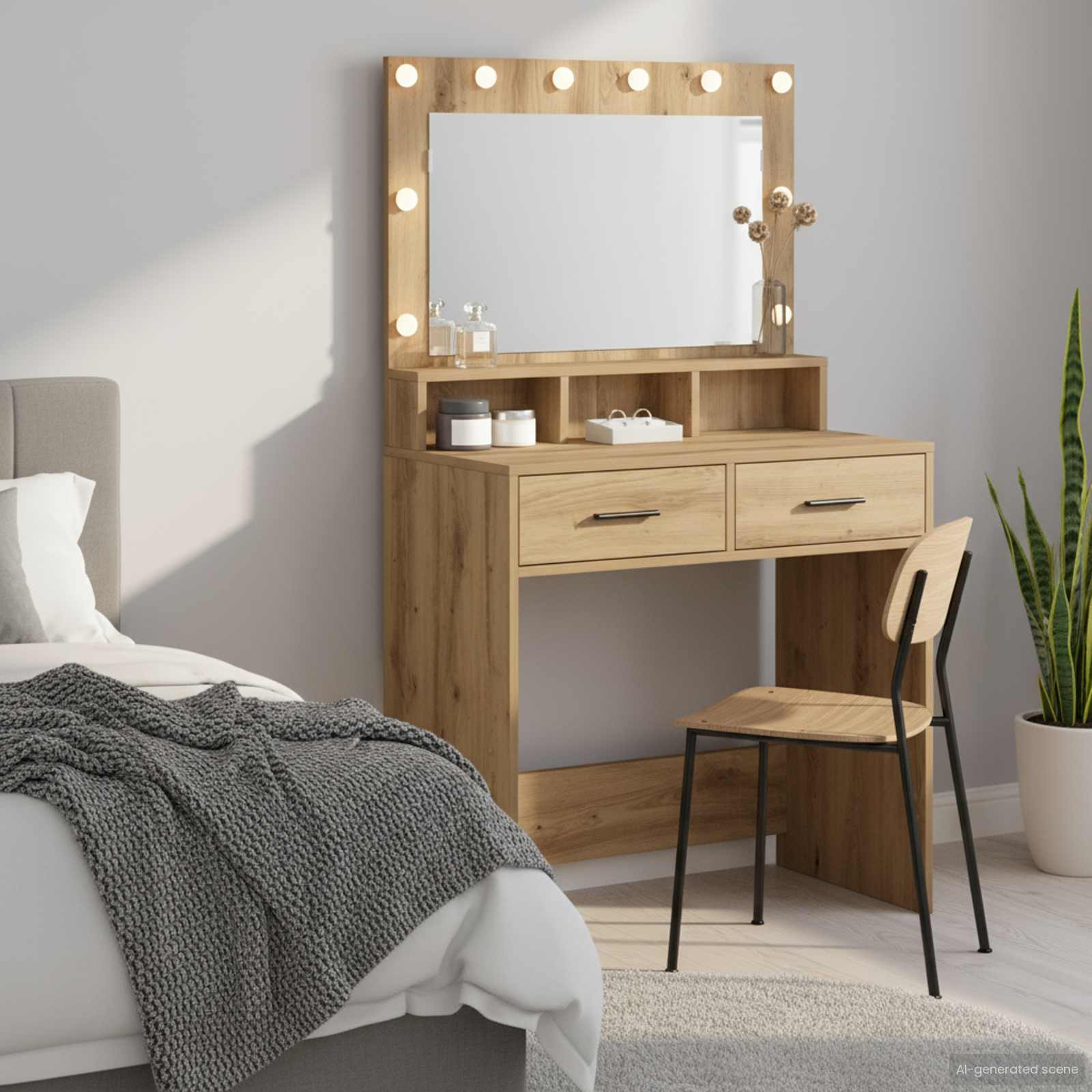 vidaXL Schminktisch Artisan-Eiche 79 x 41 x 135 cm Holzwerkstoff