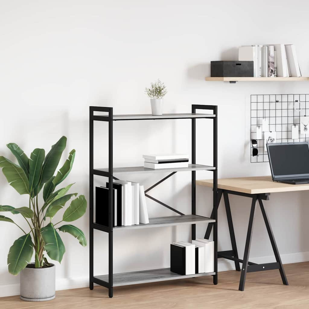 vidaXL Bücherregal Grau Sonoma 80 x 30 x 120 cm Holzwerkstoff