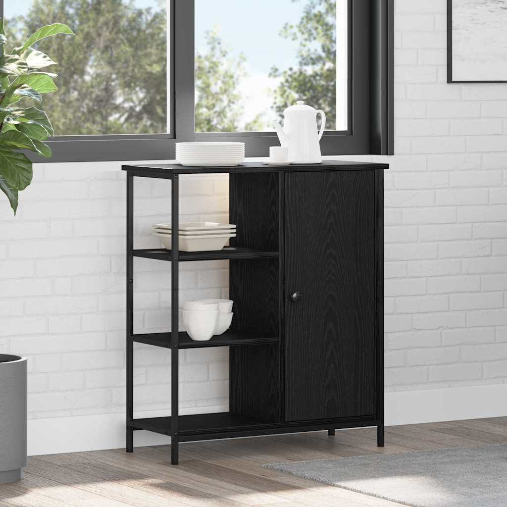vidaXL Sideboard Schwarz Eichen-Optik 70 x 30 x 80 cm