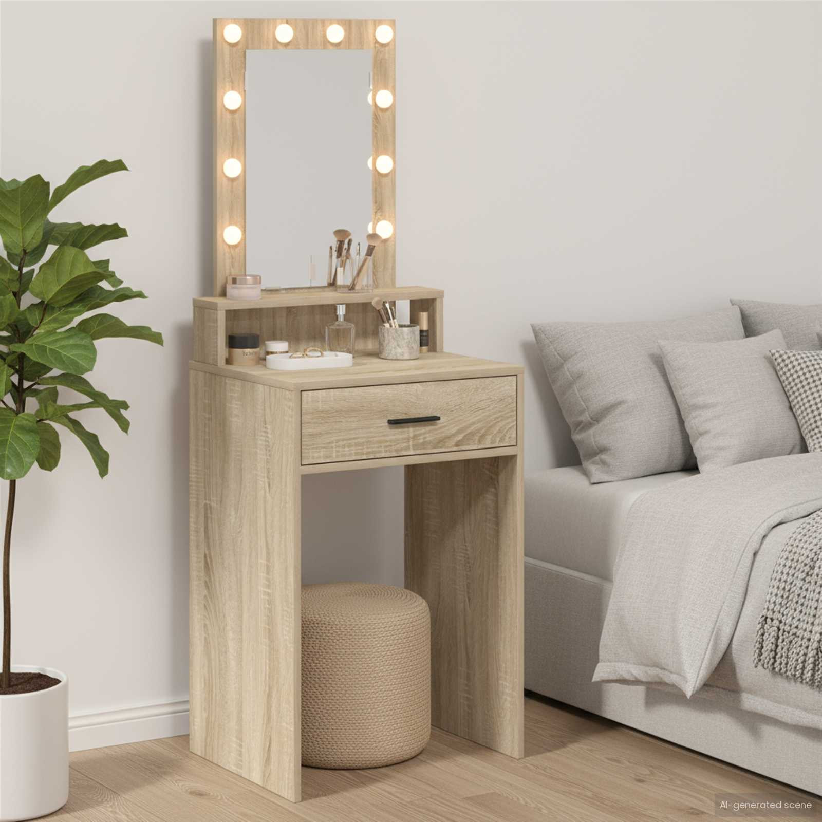 vidaXL Schminktisch Sonoma-Eiche 50 x 41 x 135 cm Holzwerkstoff