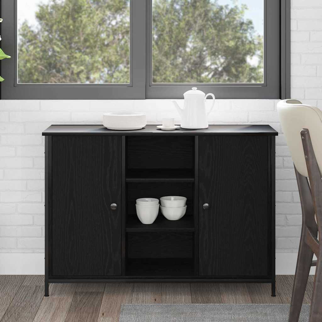 vidaXL Sideboard Schwarz Eichen-Optik 100 x 35 x 70 cm