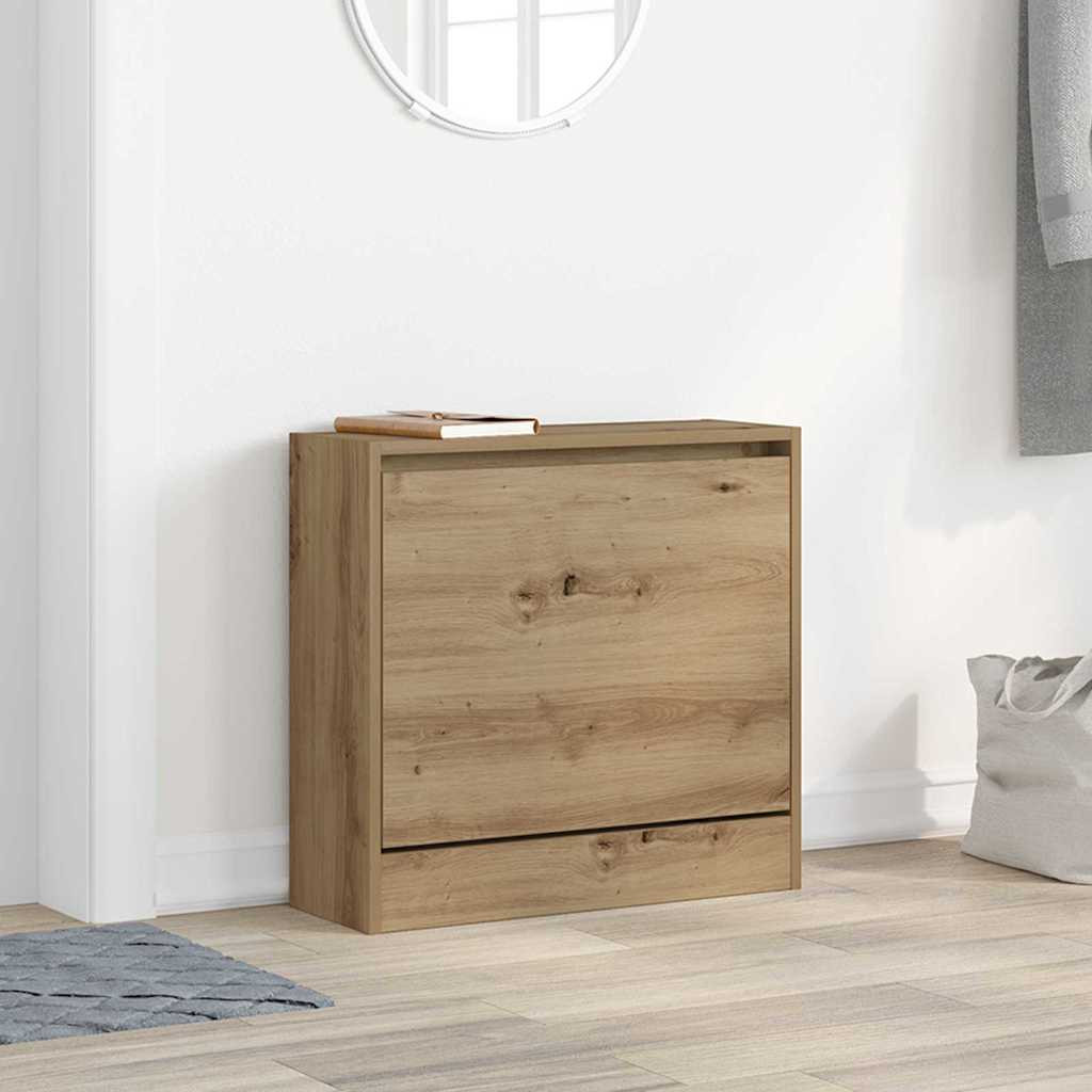 vidaXL Schuhschrank 60 x 21 x 57 cm Holzwerkstoff Artisan-Eiche