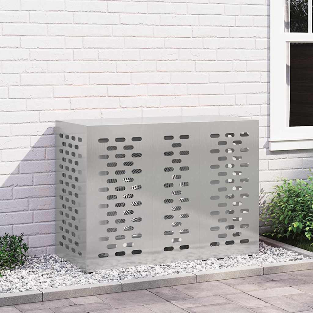 vidaXL Klimaanlagenabdeckung Silber 110 x 50 x 80 cm