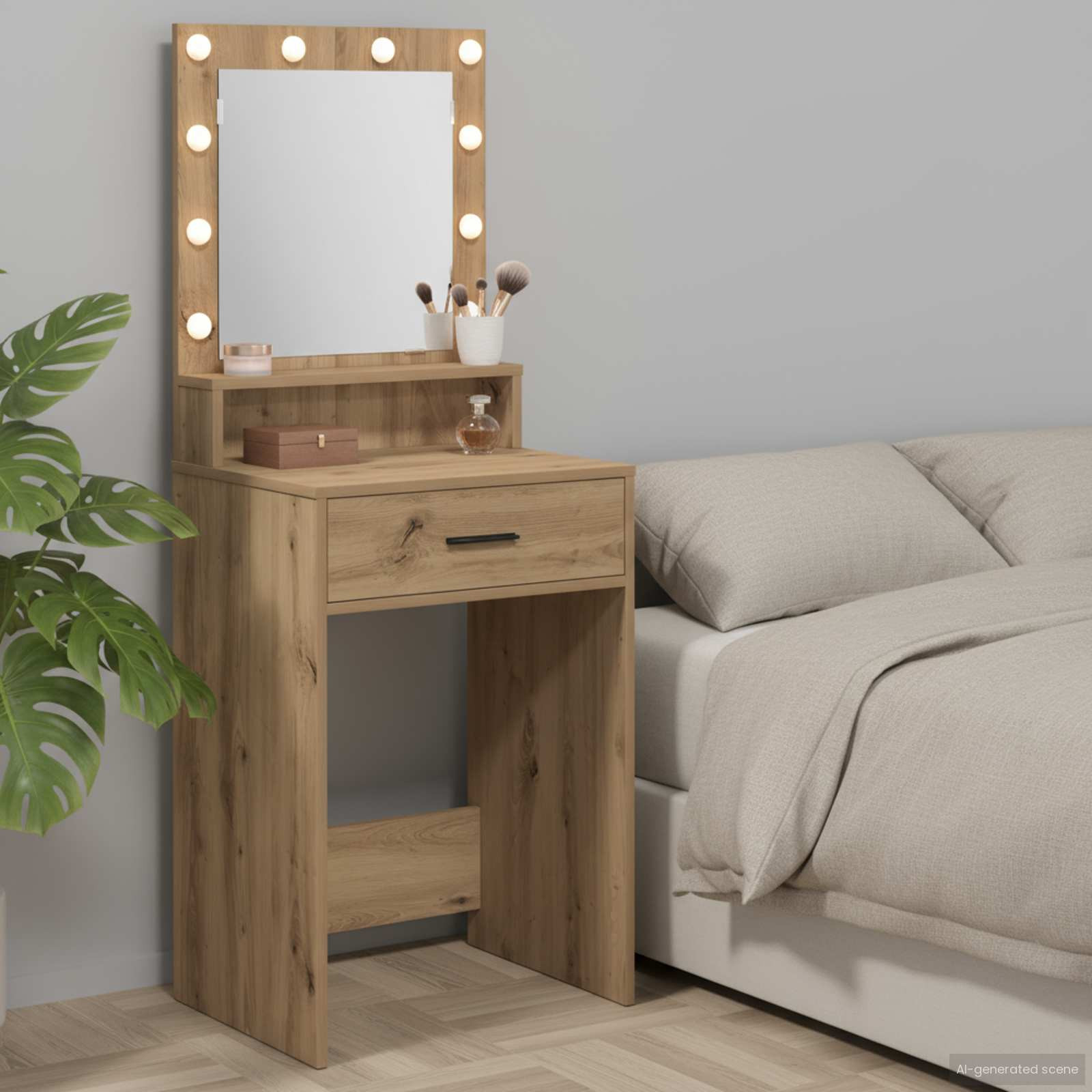 vidaXL Schminktisch Artisan-Eiche 50 x 41 x 135 cm Holzwerkstoff