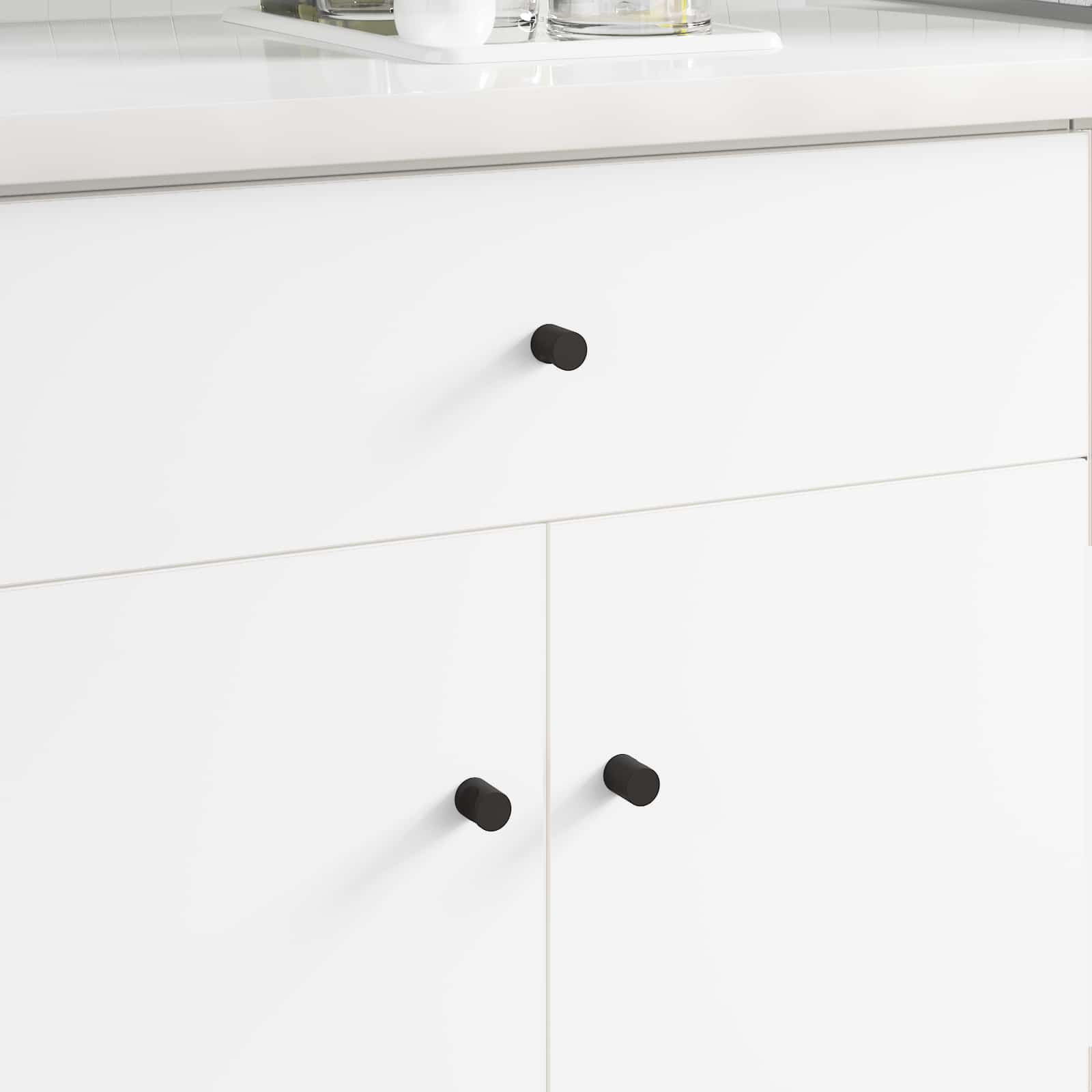 vidaXL Schrankknöpfe 2 pcs Schwarz M4 x 12 mm Eisen